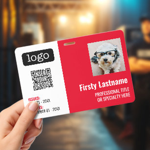 QR Code, Employee Photo, Logo, Name, Expiration ID Badge