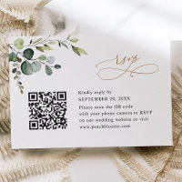 Qr Code Eucalyptus Greenery Gold Wedding