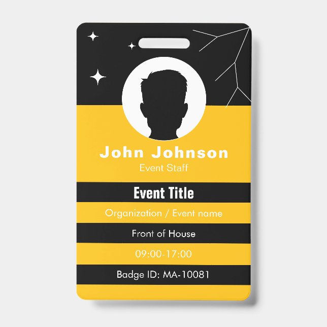 QR code event badge • Coloured digital employee ID (Front)