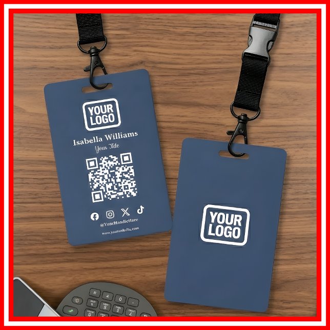 QR Code Event Badge | Digital Navy Budget ID Card (Créateur téléchargé)