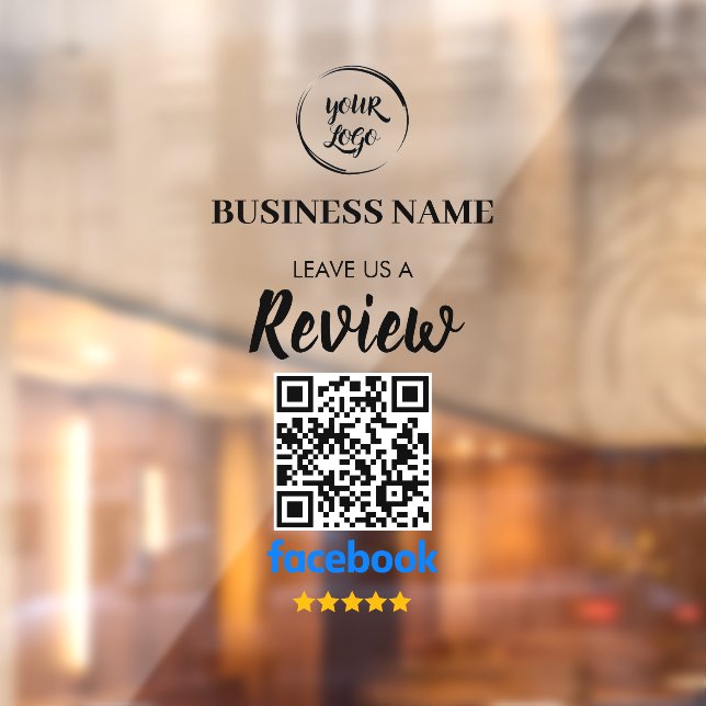 Qr Code Facebook Reviews Business Review Window Cling (Sheet 2)