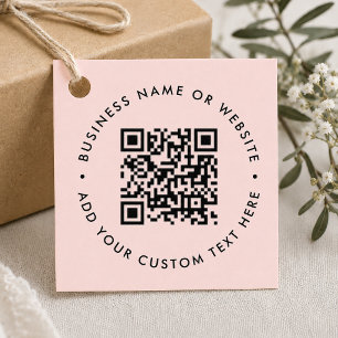 QR Code Favour Tag   Pink Personalized Gift Tags