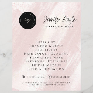 QR Code   Feminine Abstract Blush Pink Beauty Boho Flyer