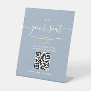 QR Code Find Your Seat Wedding Pedestal Sign