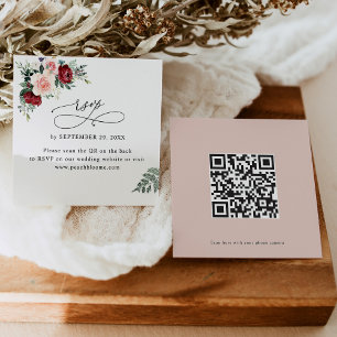 QR Code Floral Mariage en ligne Cartes RSVP