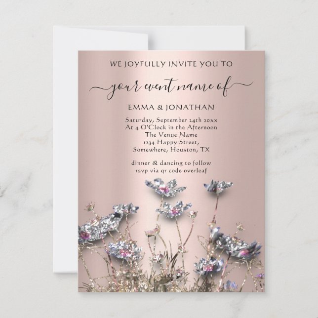  QR CODE Floral Meadow Wildflower Greenery Rose (Front)