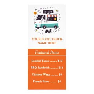  QR Code Food Truck Menu Rack Card 