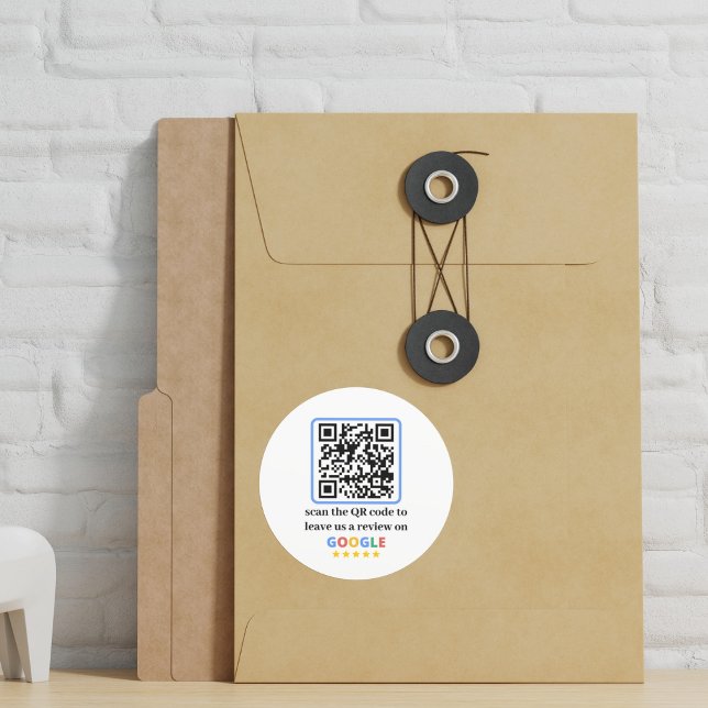 QR Code For Google Reviews Classic Round Sticker (Creator Uploaded)