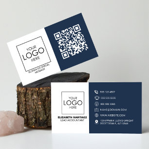 QR Code Front and Back Business Logo Professional Card