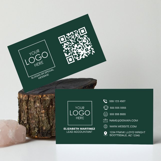 QR Code Front and Back Business Logo Professional Card (Creator Uploaded)