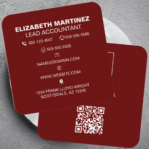 QR Code Front and Back Business Logo Professional Square Business Card