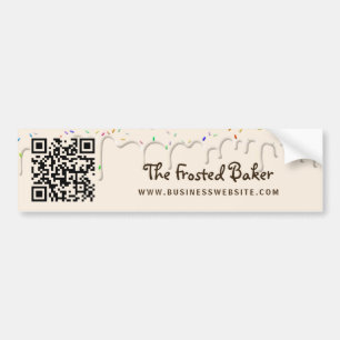 QR Code Frosting Bakery Business Bumper Sticker