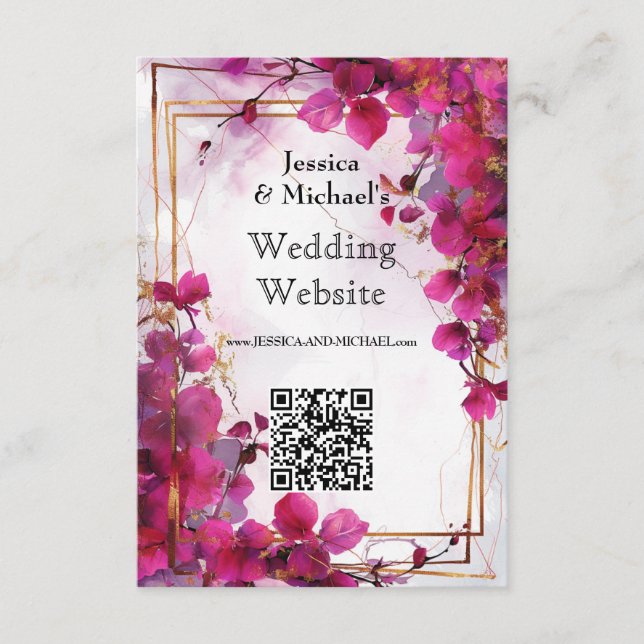 QR code Fuchsia Enchantment: Watercolor  Enclosure Card (Front)