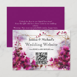 QR code Fuchsia Enchantment: Watercolor Enclosure Card