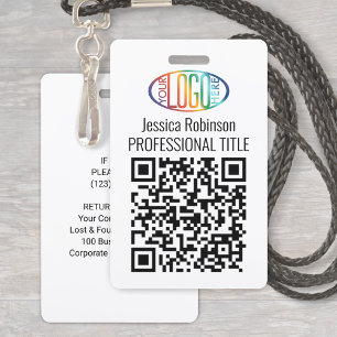 QR Code Generator and Your Logo, Name and Title ID Badge