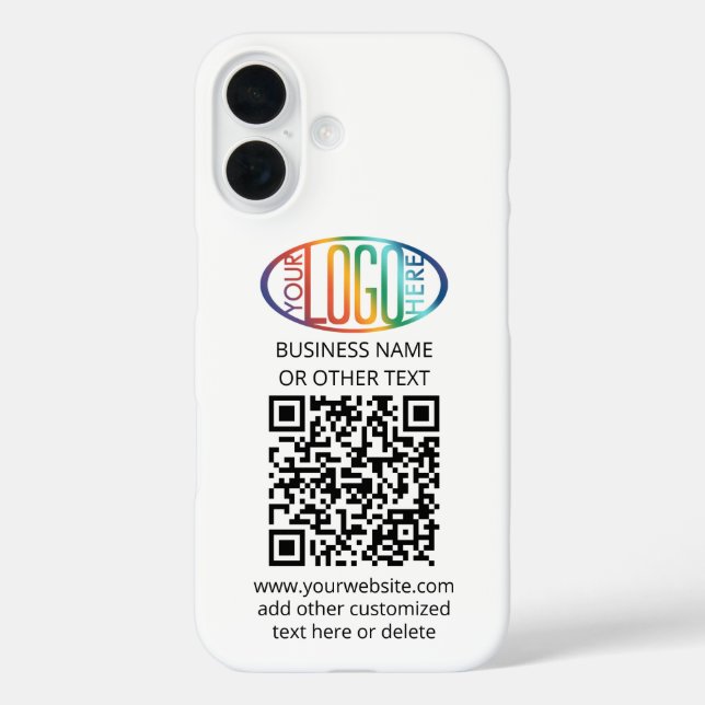 QR Code Generator & Business Logo Minimalist Tough Case-Mate iPhone Case (Back)