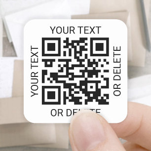 QR Code Generator Business Promotional White Square Sticker