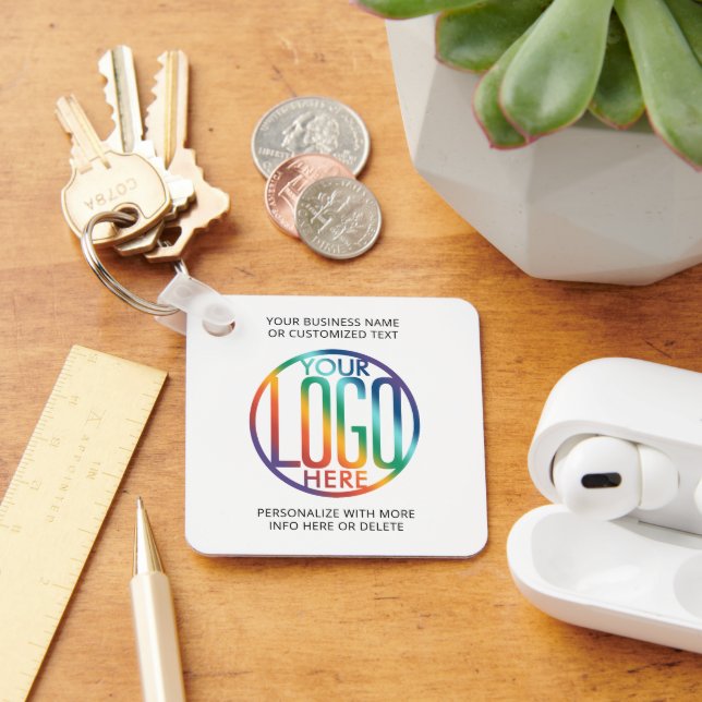 QR Code Generator & Logo Business Promotional Swag Keychain (Desk)