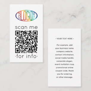 QR Code Generator & Logo Modern Minimal Vertical Business Card