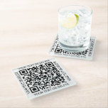 QR Code Generator Modern Business Promotional Glass Coaster<br><div class="desc">Share any website with custom scannable QR code square glass coasters. To create your own QR code using the generator, simply type the website URL into the template. All wording is simple to personalize or delete, and the colours and fonts are also are easy to change with the Zazzle design...</div>