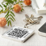 QR Code Generator Modern Minimalist Business Swag Keychain<br><div class="desc">Share any website with a custom scannable QR code square metal keychain. To create your own QR code using the generator, simply type the website URL into the template. All wording is simple to personalize or delete, and the colors and font style also are easy to change using the Zazzle...</div>