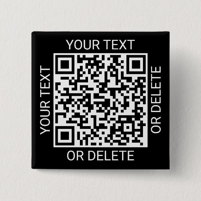 QR Code Generator Promotional Website Modern Black 2 Inch Square Button (Front)