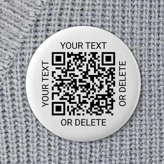 QR Code Generator Promotional Website Simple White 2 Inch Round Button (Creator Uploaded)