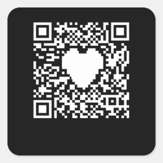QR code generator with a heart Square Sticker