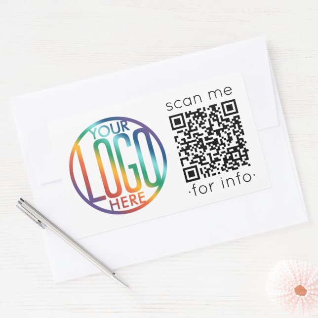 QR Code Generator & Your Logo Business Promotional Sticker (Envelope)