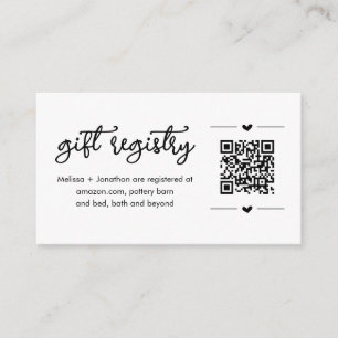 QR Code Gift Registry Card Insert