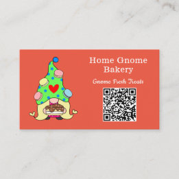 QR Code Gnome Hometown Bakery Orange Business Card