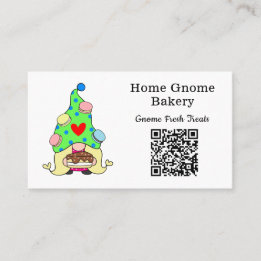 QR Code Gnome Hometown Bakery White Business Card