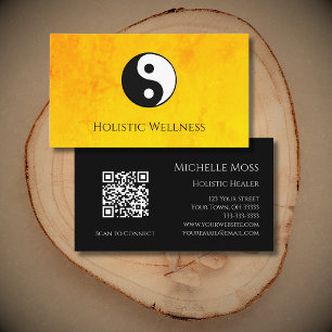 QR code Gold Holistic Wellness Yin Yang  Business Card