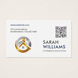 QR Code Gold Real Estate Logo