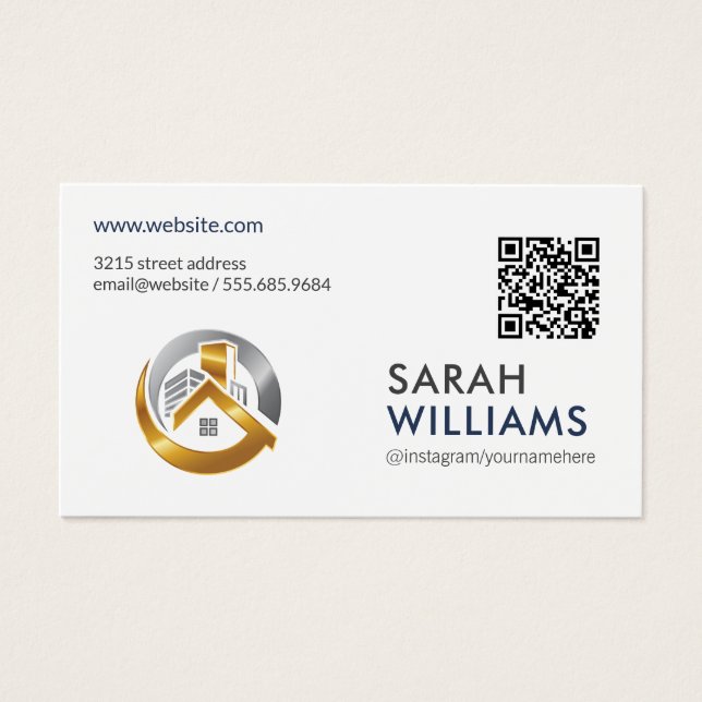 QR Code | Gold Real Estate Logo (Front)