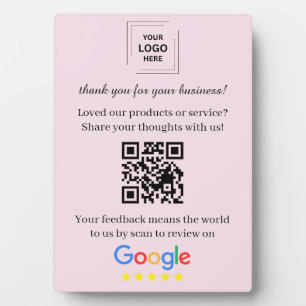 QR Code Google Review Easel Tabletop Style Plaque