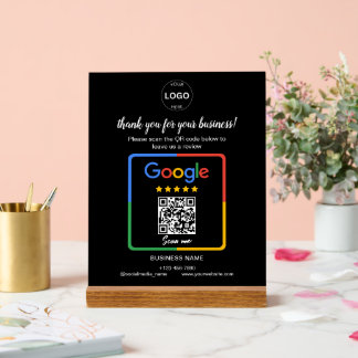 Qr Code Google Reviews Business Logo Acrylic Sign