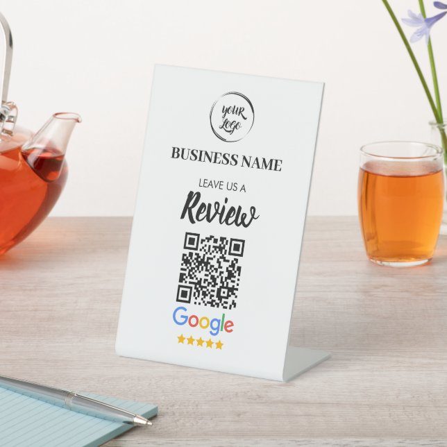 Qr Code Google Reviews Business Review Pedestal Sign (In SItu)