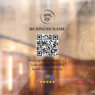 Qr Code Google Reviews Business Review Window Cling