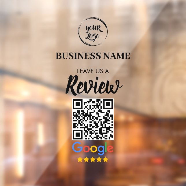 Qr Code Google Reviews Business Review Window Cling (Sheet 2)