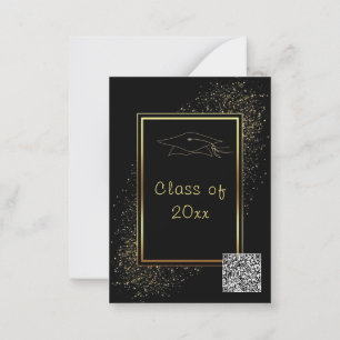 QR Code Graduation Invitation Black Gold Design