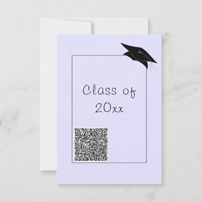 QR Code Graduation Invitation Your Colours and Fon (Back)