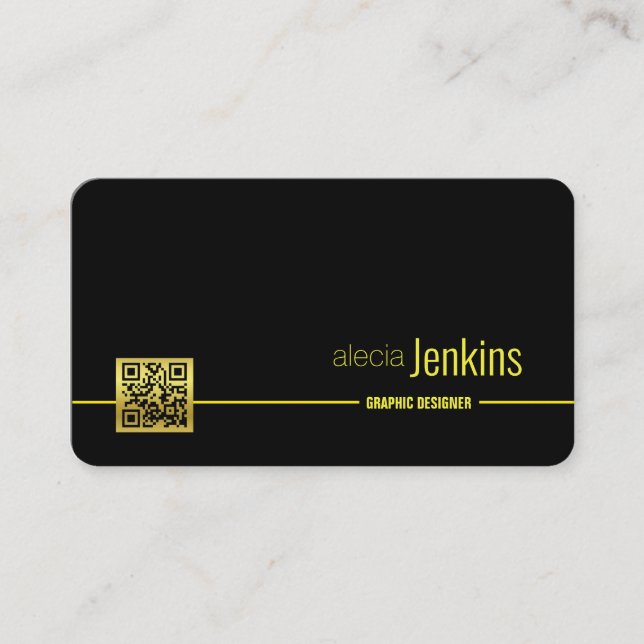 "qr code" graphic designer business card (Front)