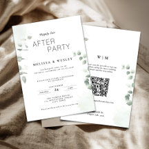 QR Code Greenery Happily Ever After Party Wedding