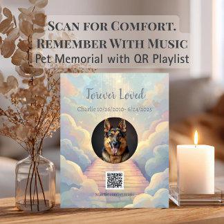 QR Code Grief Playlist Rainbow Bridge Tribute Plaque
