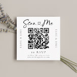 QR Code Heart Font Wedding RSVP Card<br><div class="desc">Modern calligraphy RSVP card customizable with your QR Code. Click “customize further” to change font or background colour to match your wedding scheme.</div>