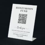 QR Code Honeymoon Fund wedding Pedestal Sign<br><div class="desc">QR Code  Honeymoon Fund wedding Pedestal sign is created by szdesign.</div>