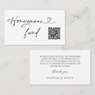 QR Code Honeymoon Request Wedding Enclosure Card