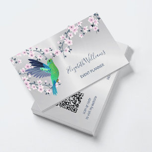 QR Code   Hummingbird Girly Shiny Business Card