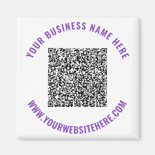 QR Code Info Custom Text Magnet Gift - Your Colour